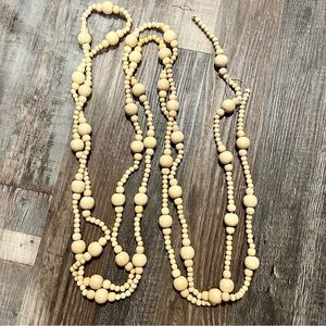 Decorative Christmas Wood Bead Garland Christmas Tree Garland Farmhouse Rustic